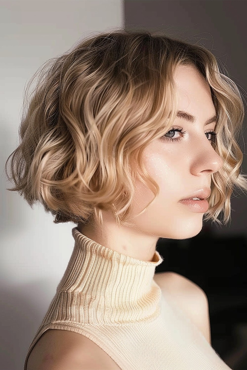 Short bob cut with soft waves