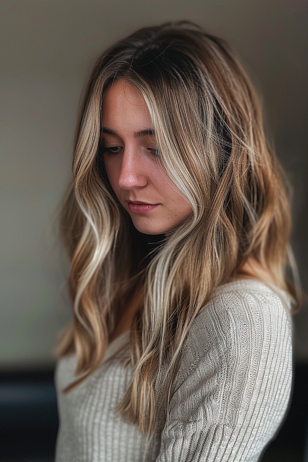 Long, soft waves with lived-in color highlights