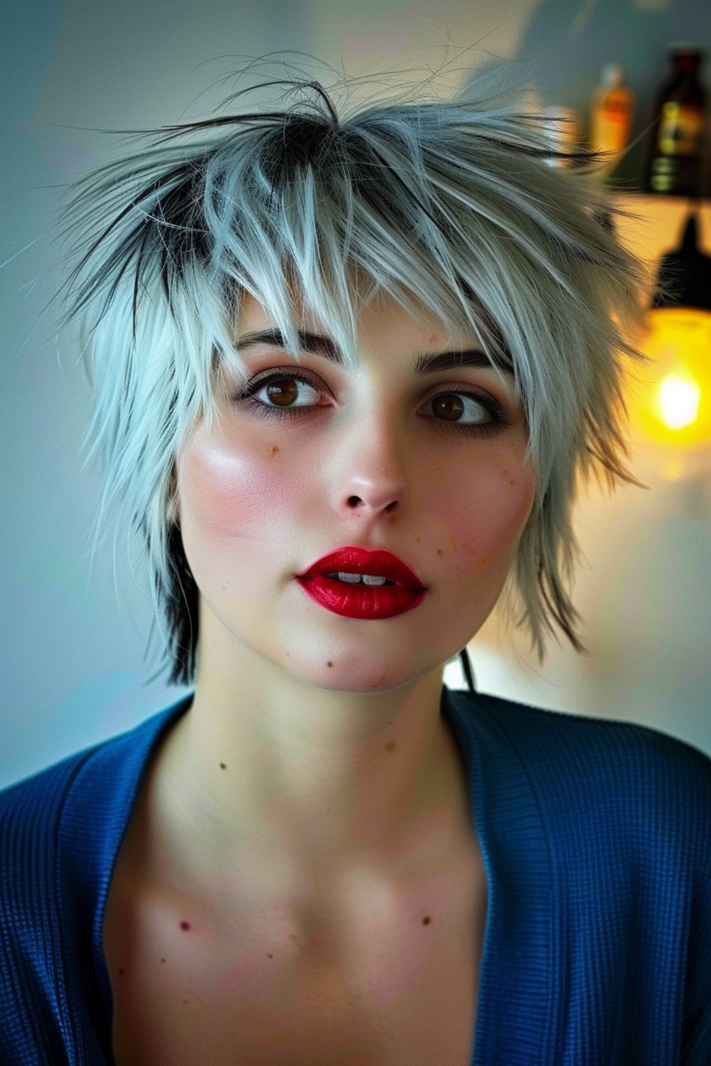 Spiky fringe pixie bob