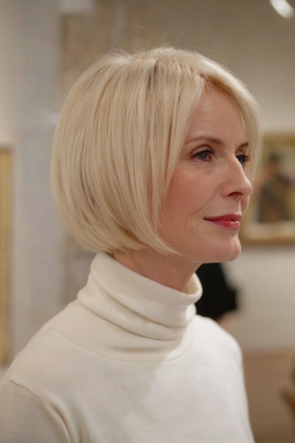 Straight bob for older women over 50