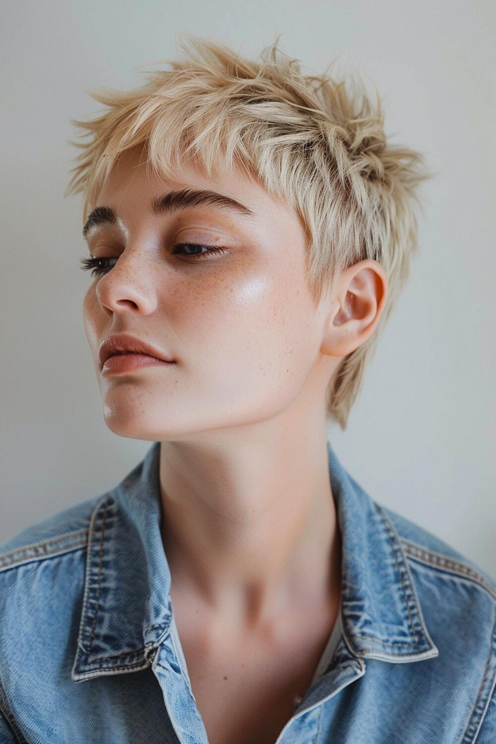 Spiky choppy pixie haircut