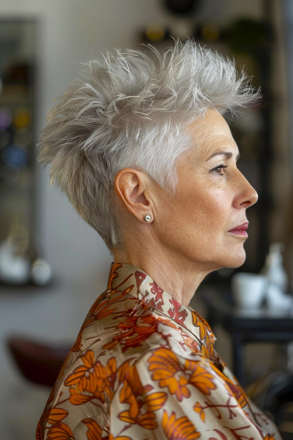 Spiky pixie haircut for women over 60