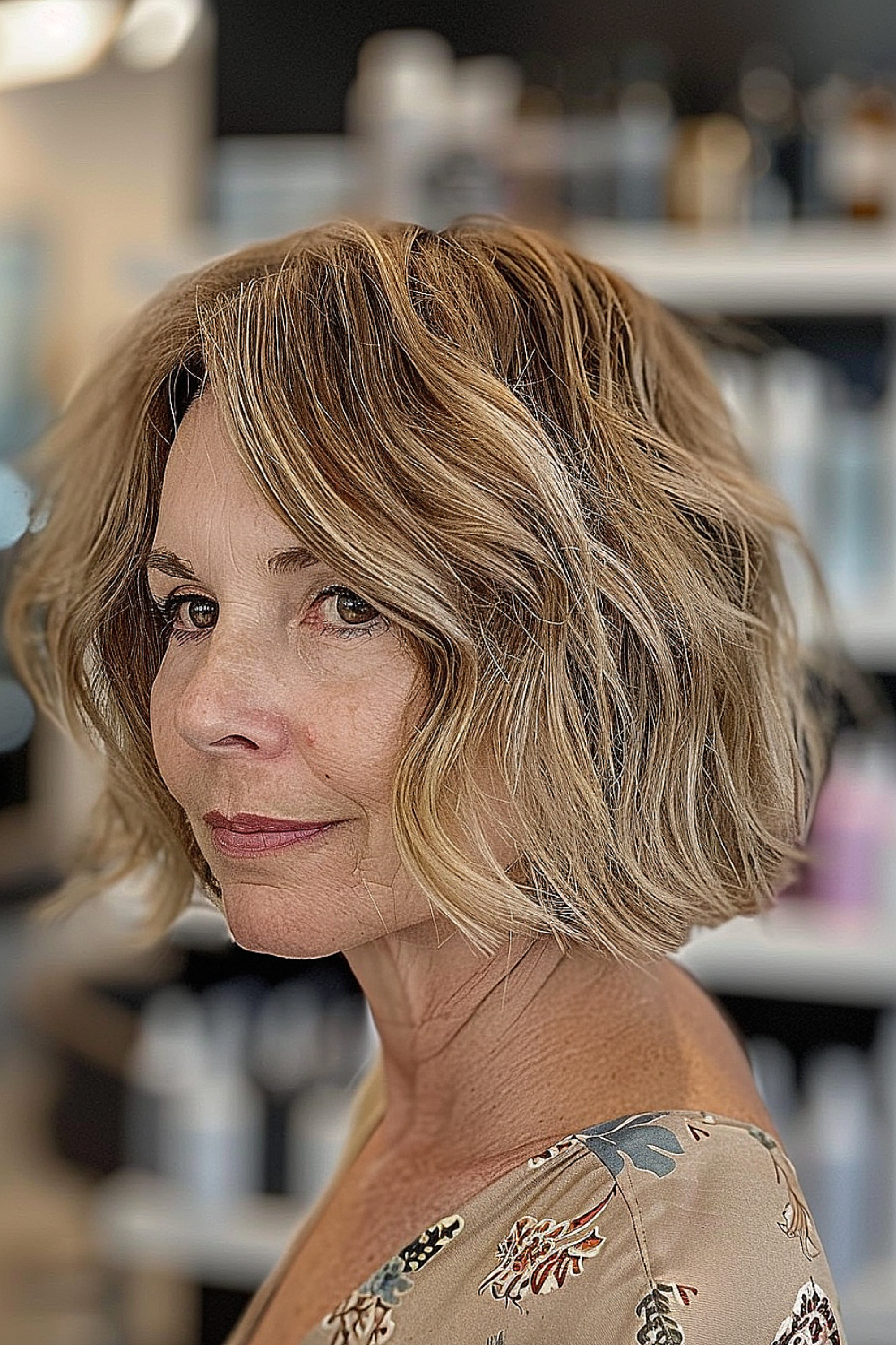 Sun-kissed bob with gentle waves