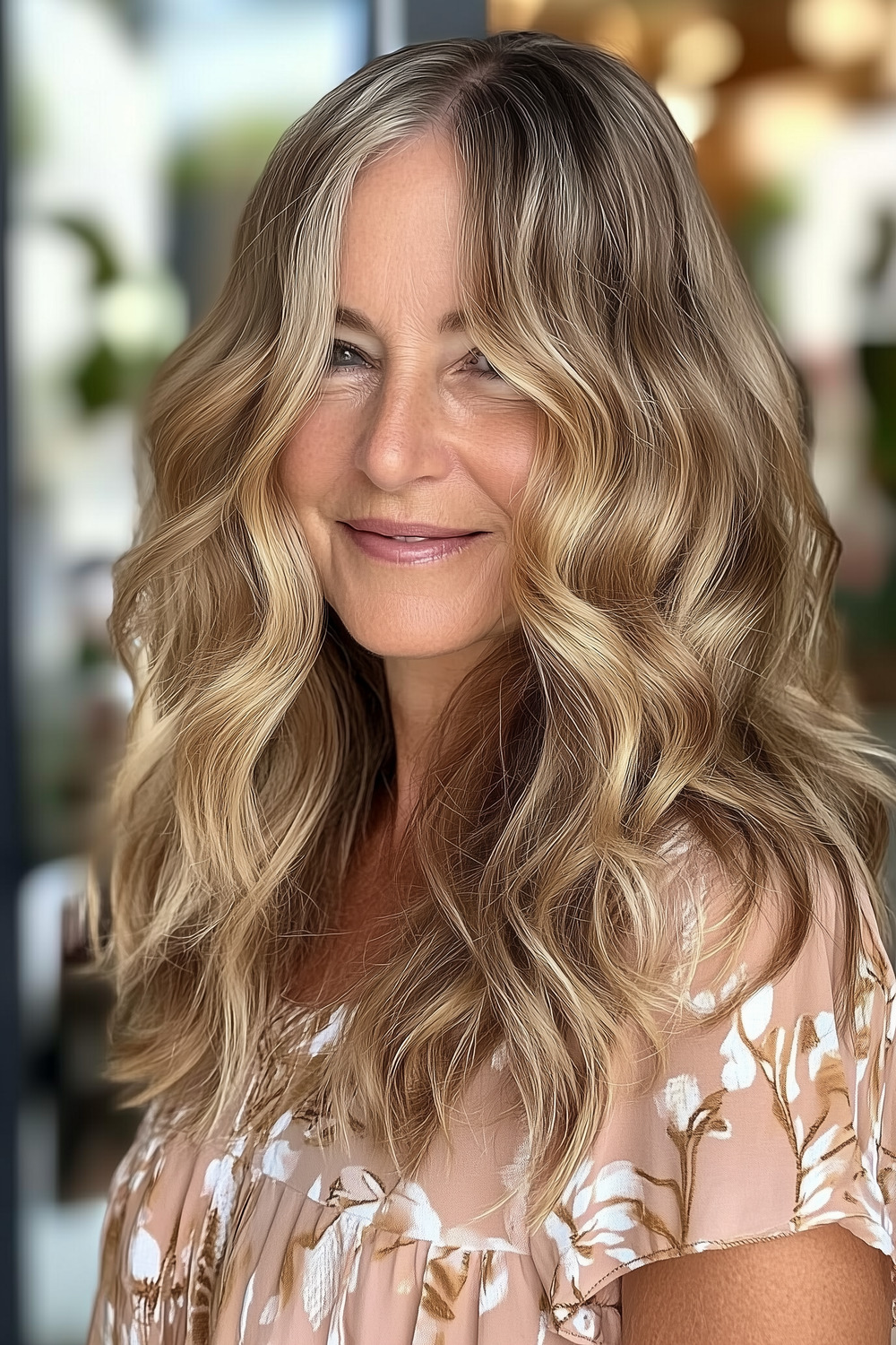 Sunkissed blonde waves for women over 50