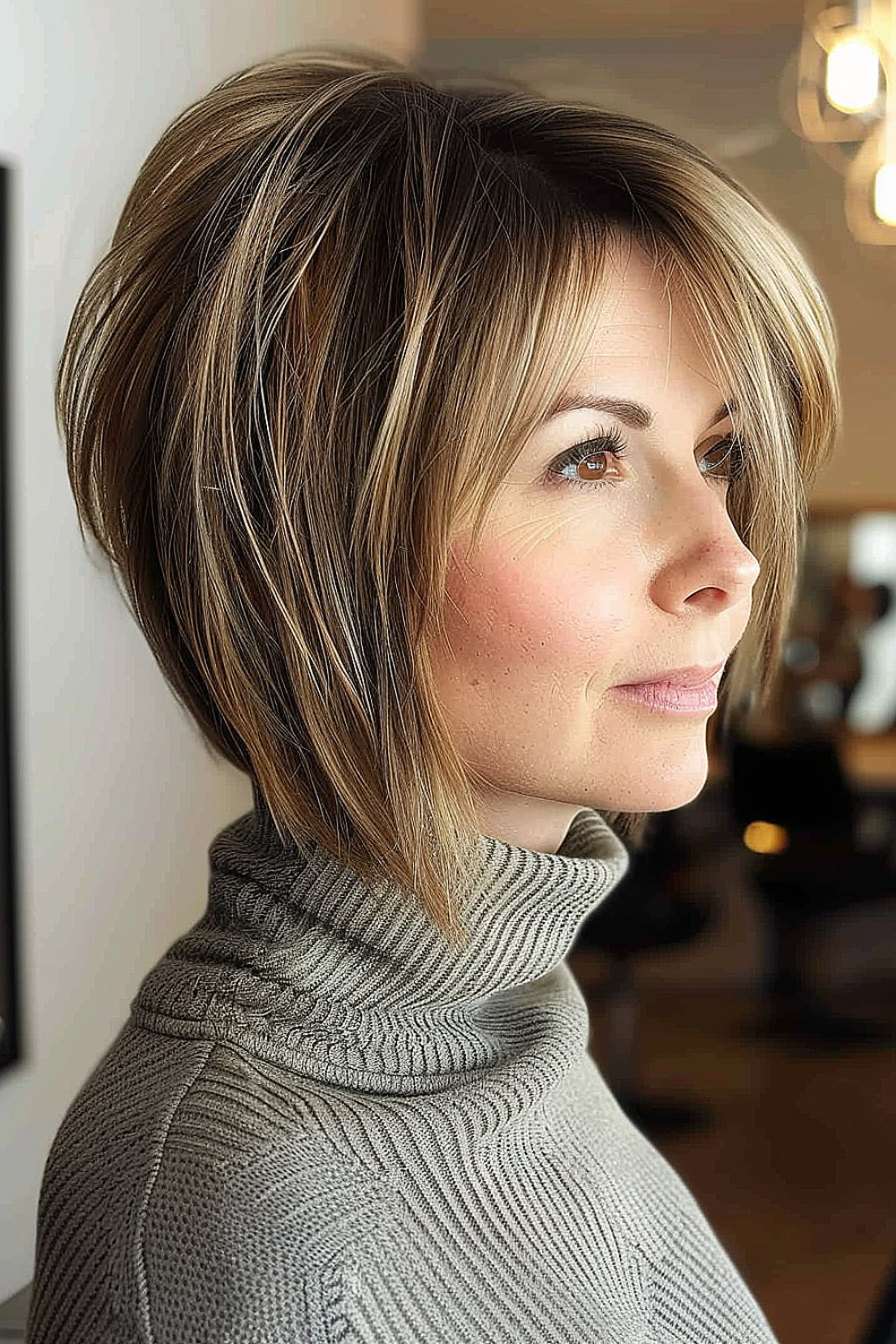 Tapered bob with volume boosting layers