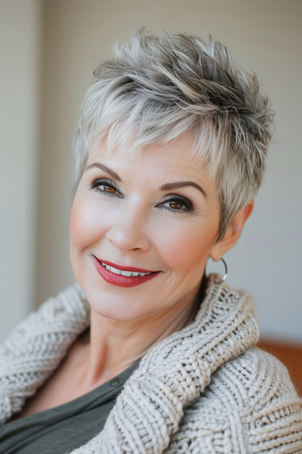 Textured pixie cut for women over 50