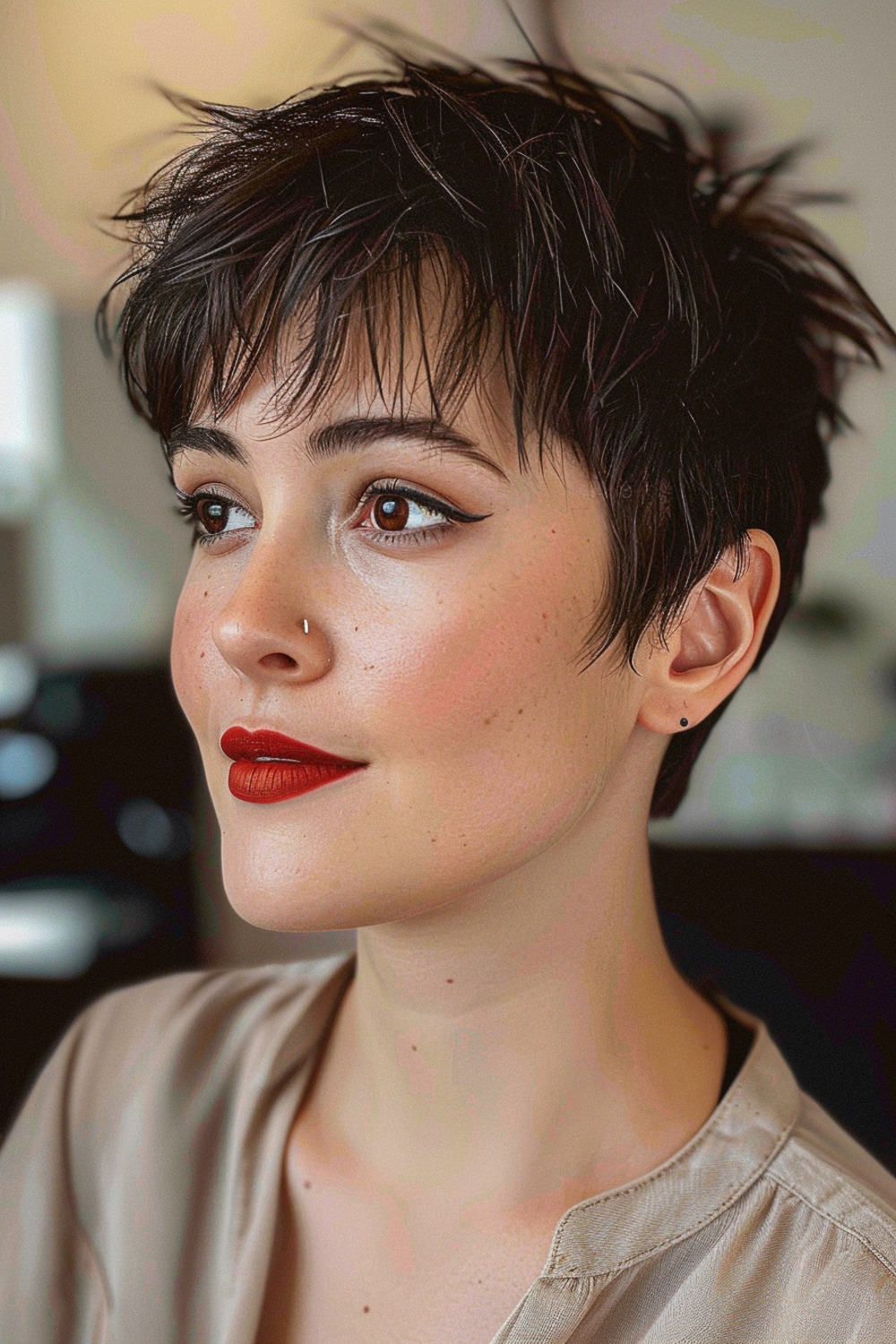 Textured pixie cut with tousled layers