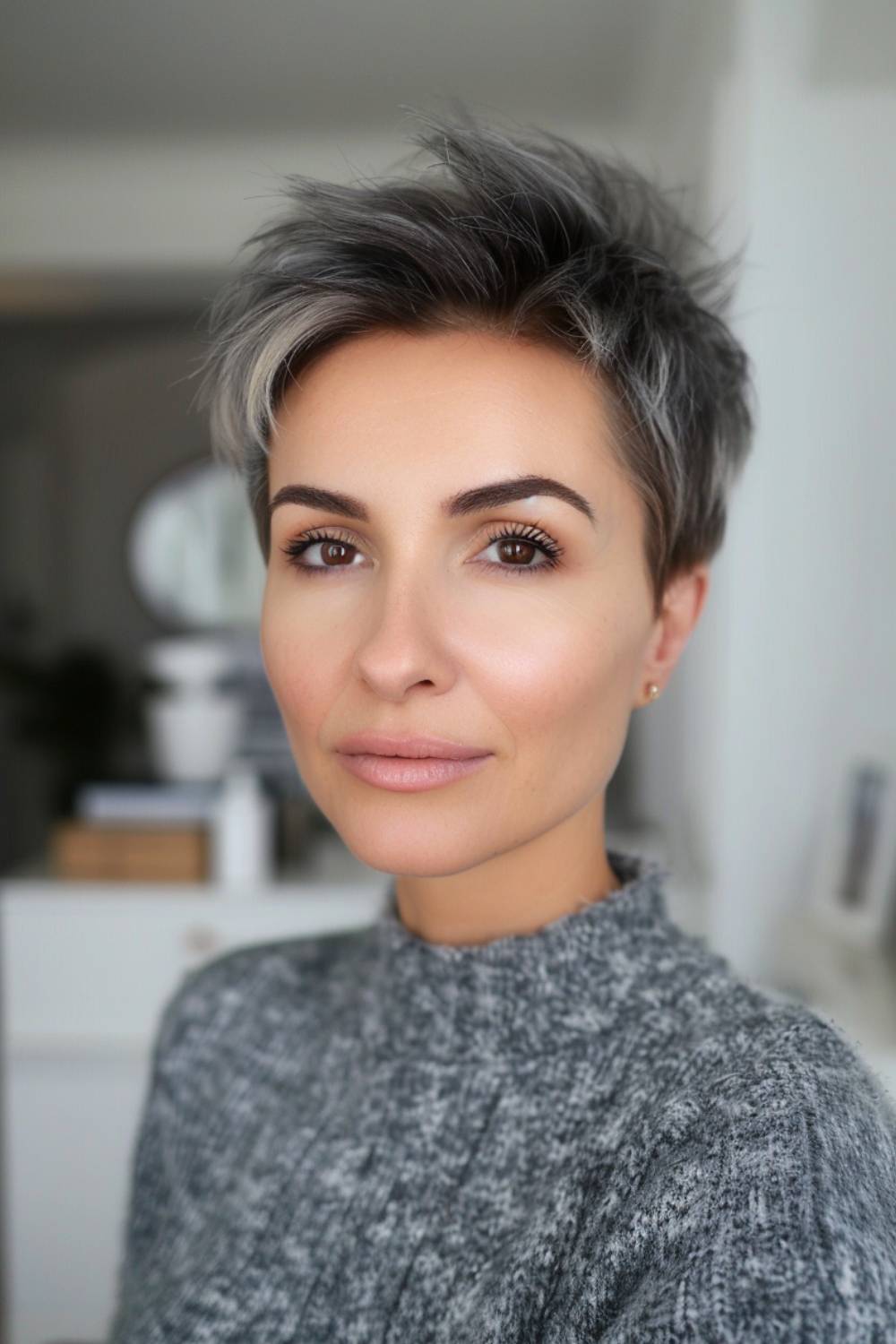 Textured pixie cut