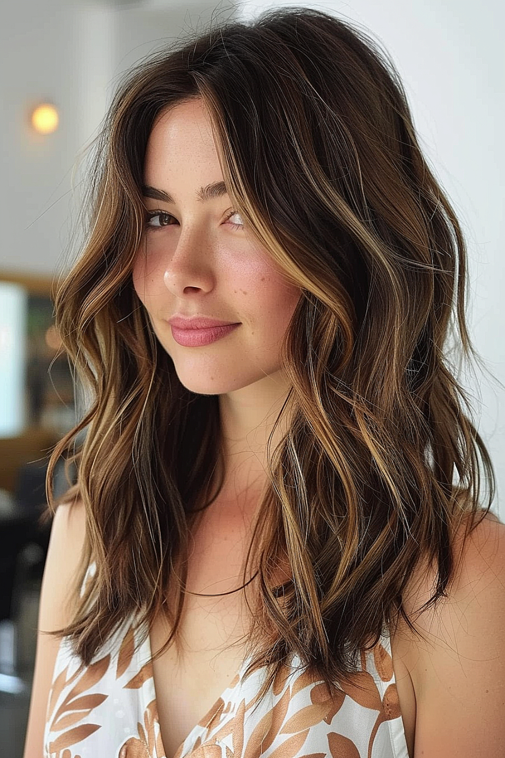 Textured waves with subtle balayage