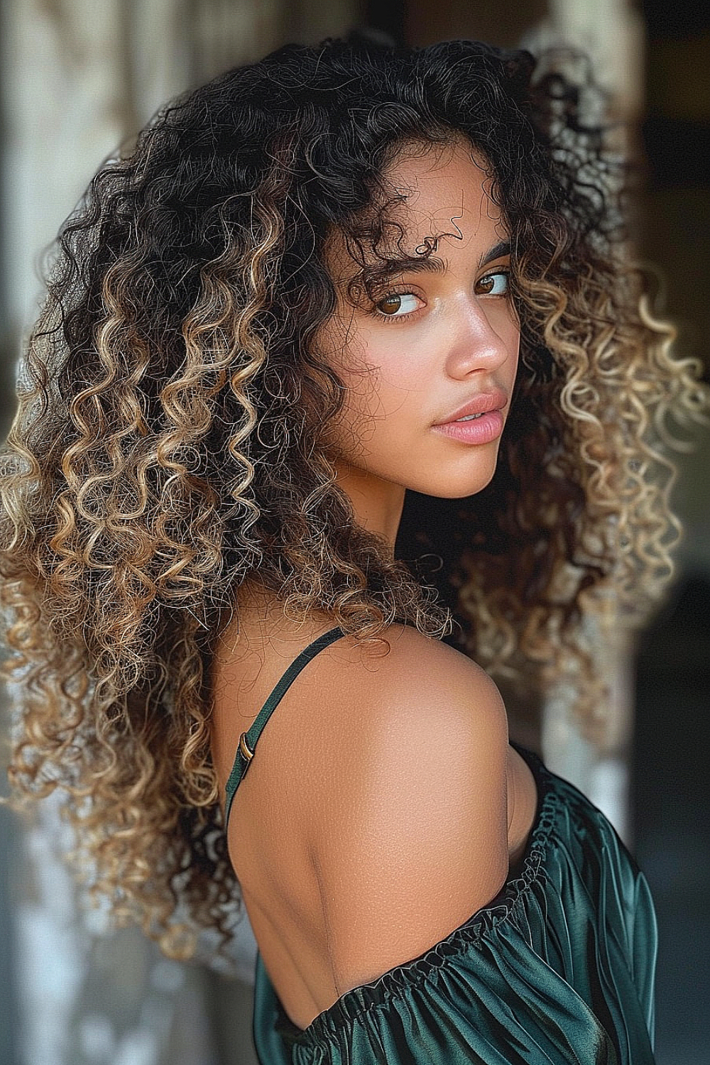 Tight curly cut with natural texture emphasis