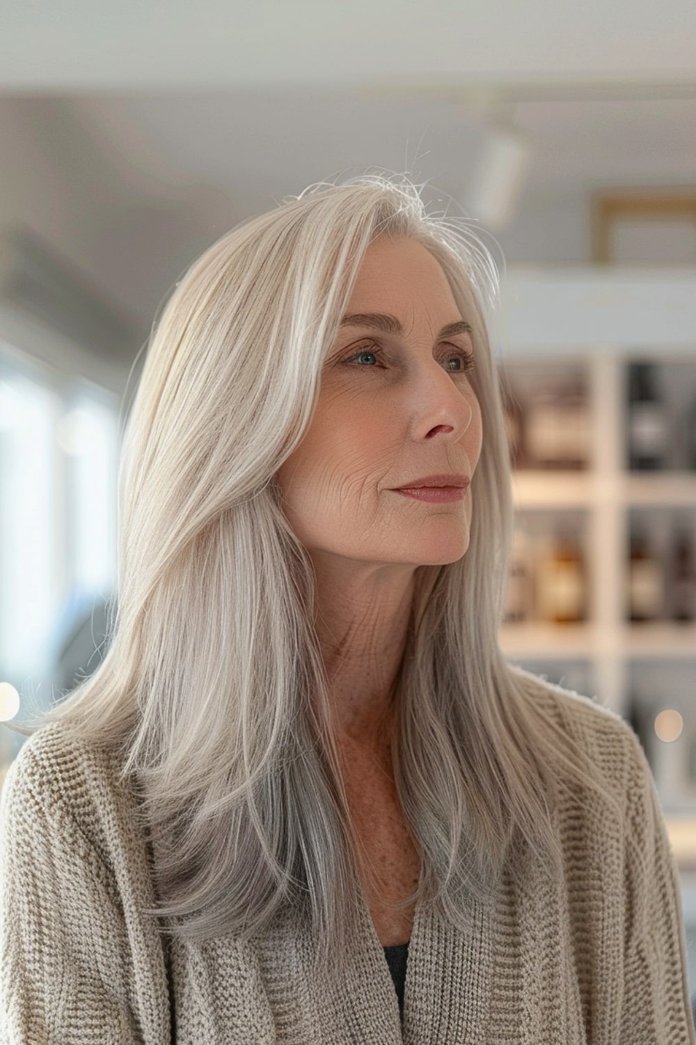 Medium Haircut for Women Over 70