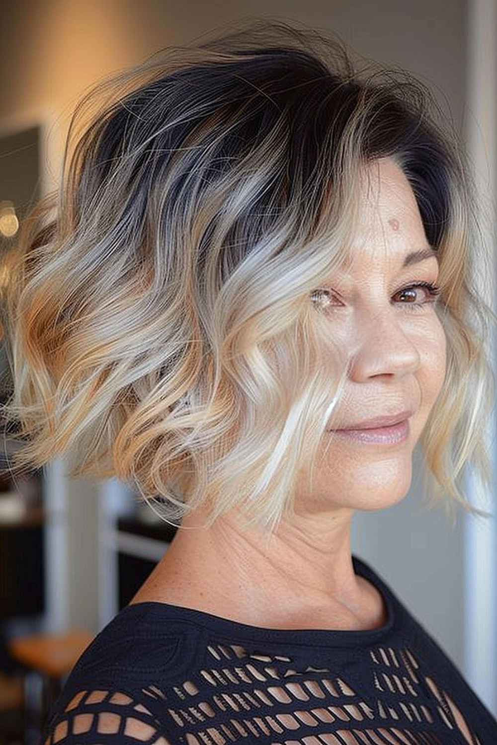 Tousled bob with subtle ombre