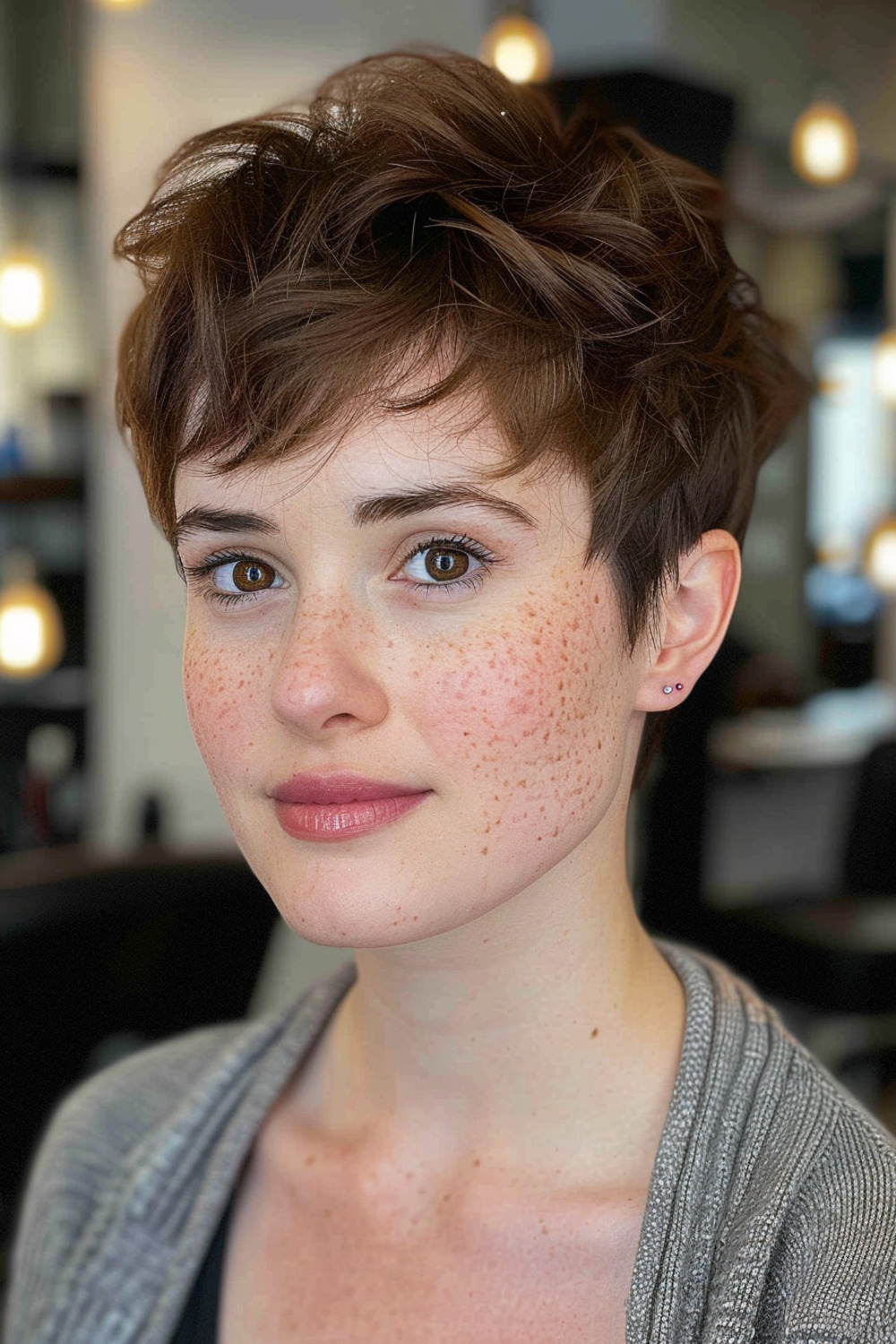 Tousled pixie haircut for movement