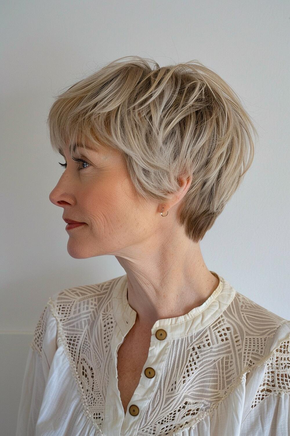 Trendy fine haircut for women over 50