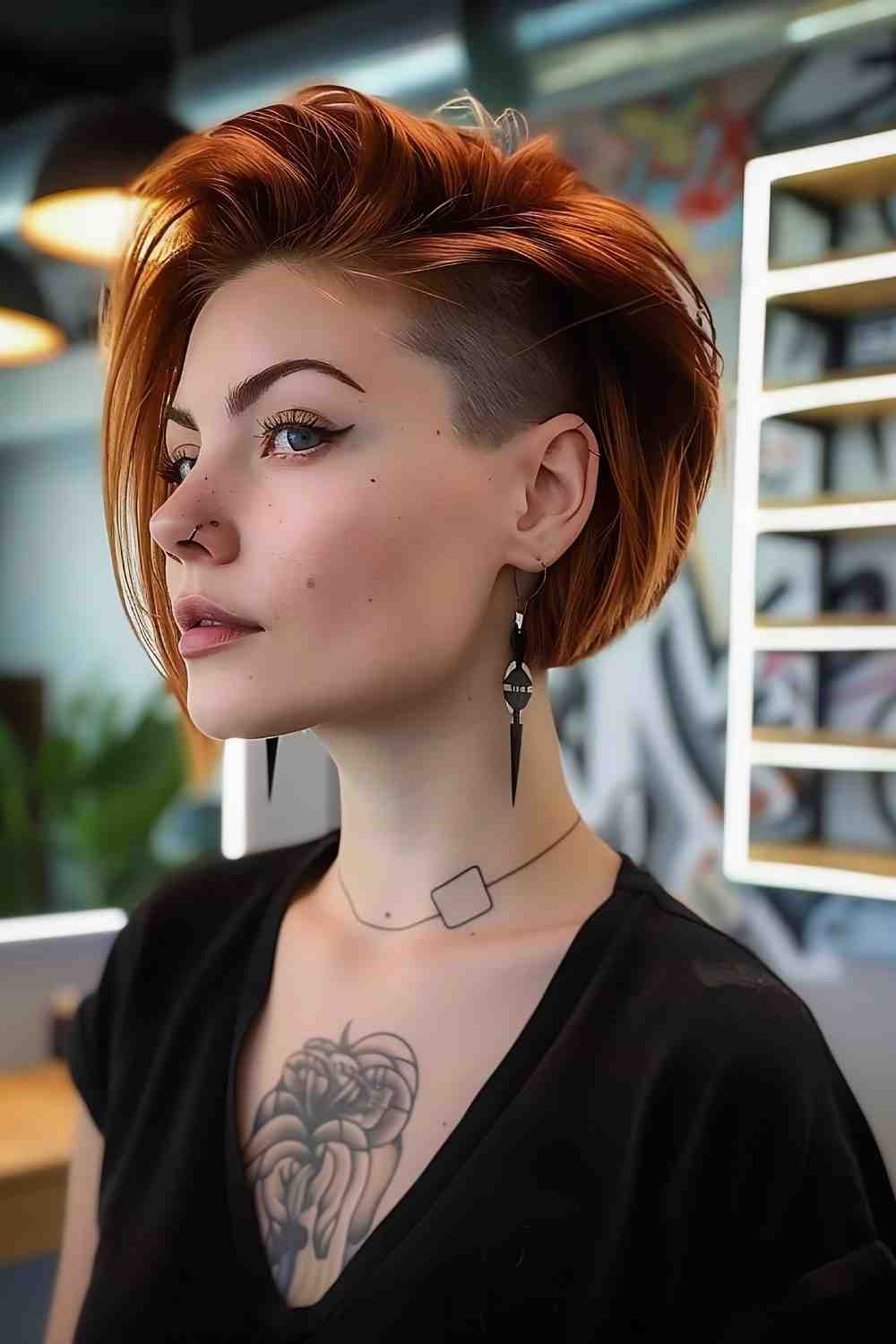 Undercut bob with a twist of punk