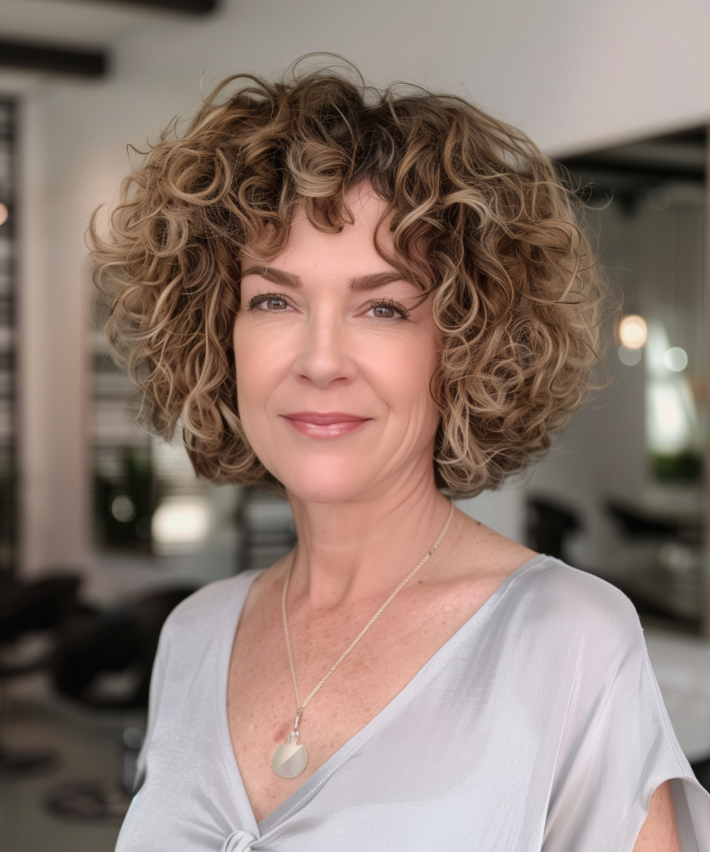 Voluminous curly bob