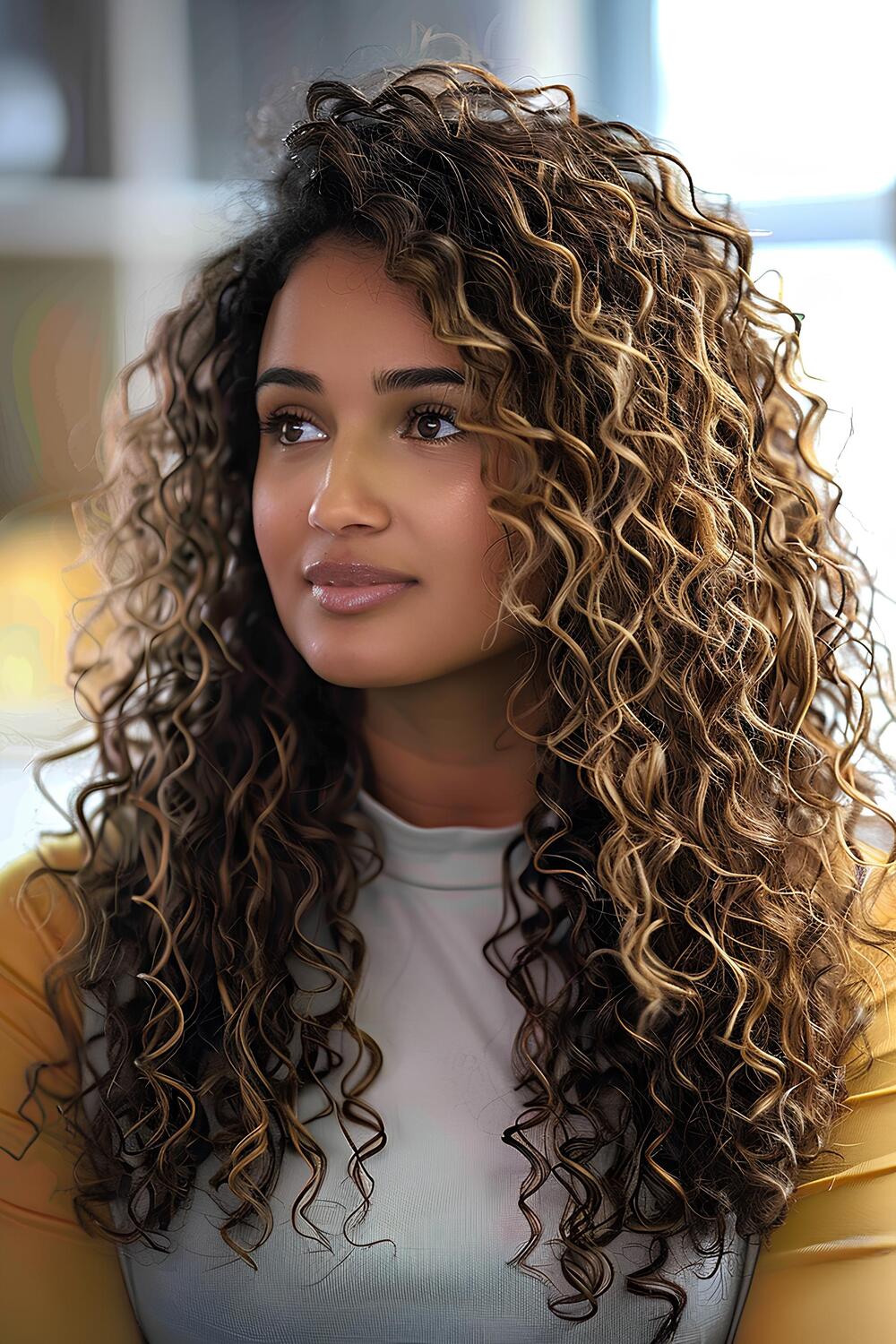 Voluminous curl hair with lively curls for vibrance