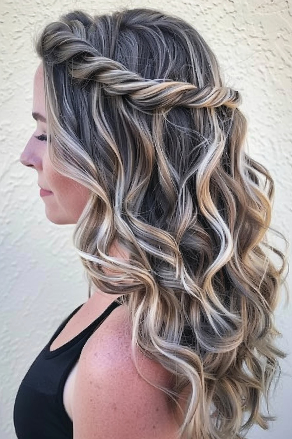 Waterfall braid with soft waves