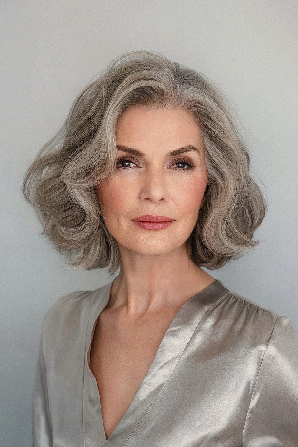 Wavy bob for older women over 50