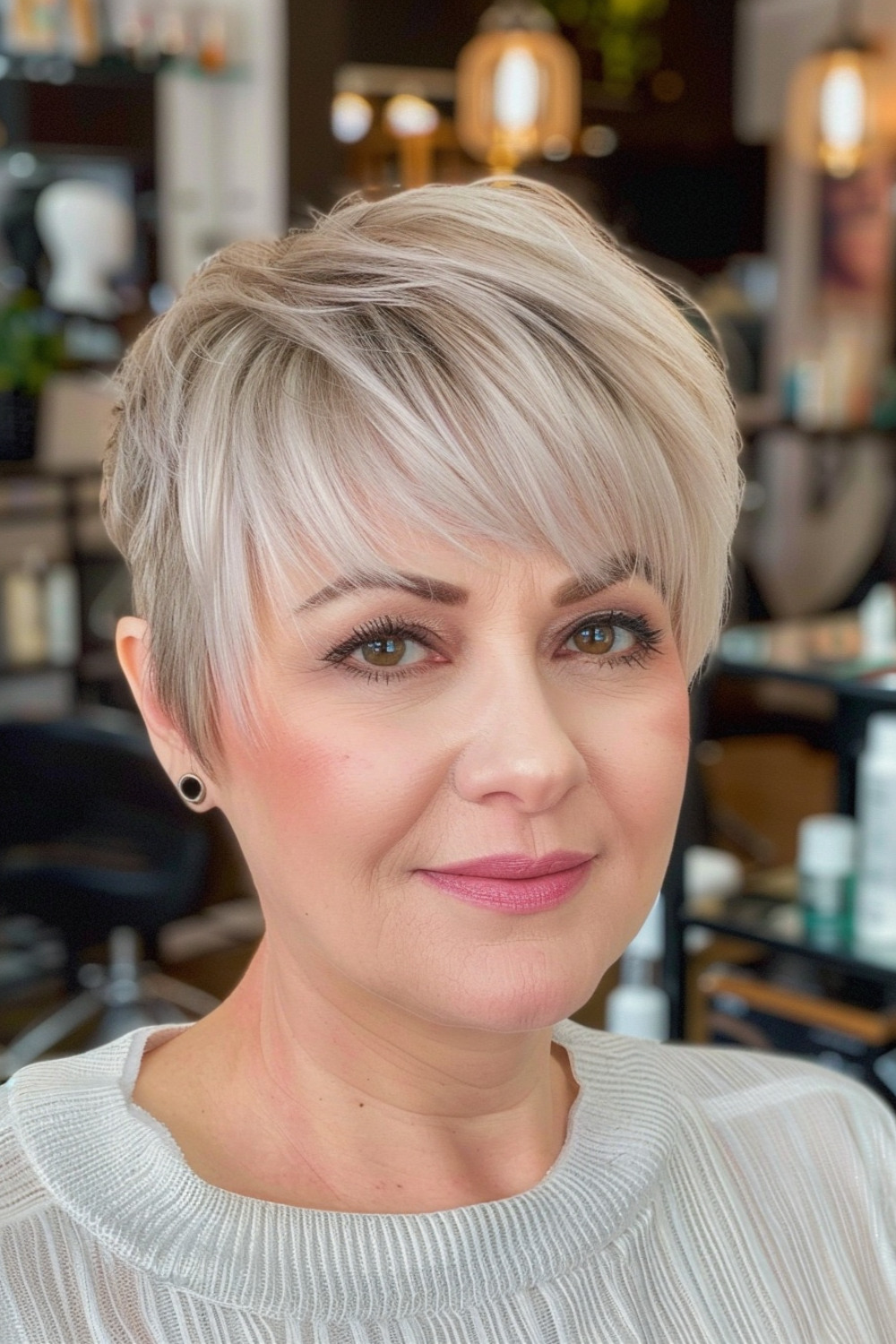 Wispy long pixie for women over 50