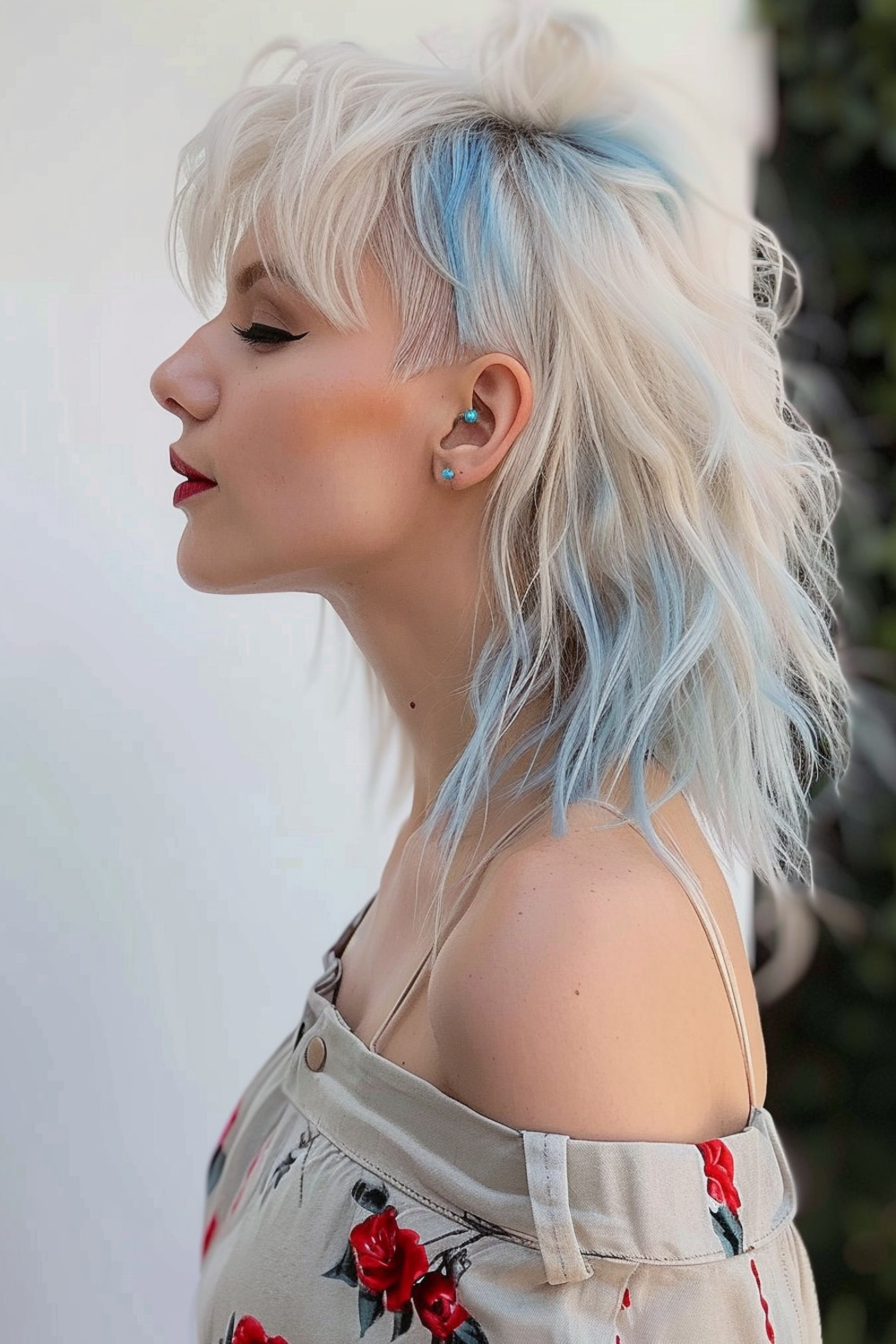 Wolf cut with vibrant undercut